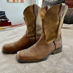 Ariat Tan Leather Cowboy Boots, 9.5 D